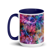 Psychedelic Circus Mug with Golden Yellow Interior and Handle