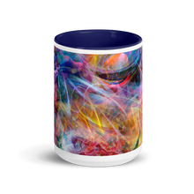 Psychedelic Circus Mug with Golden Yellow Interior and Handle