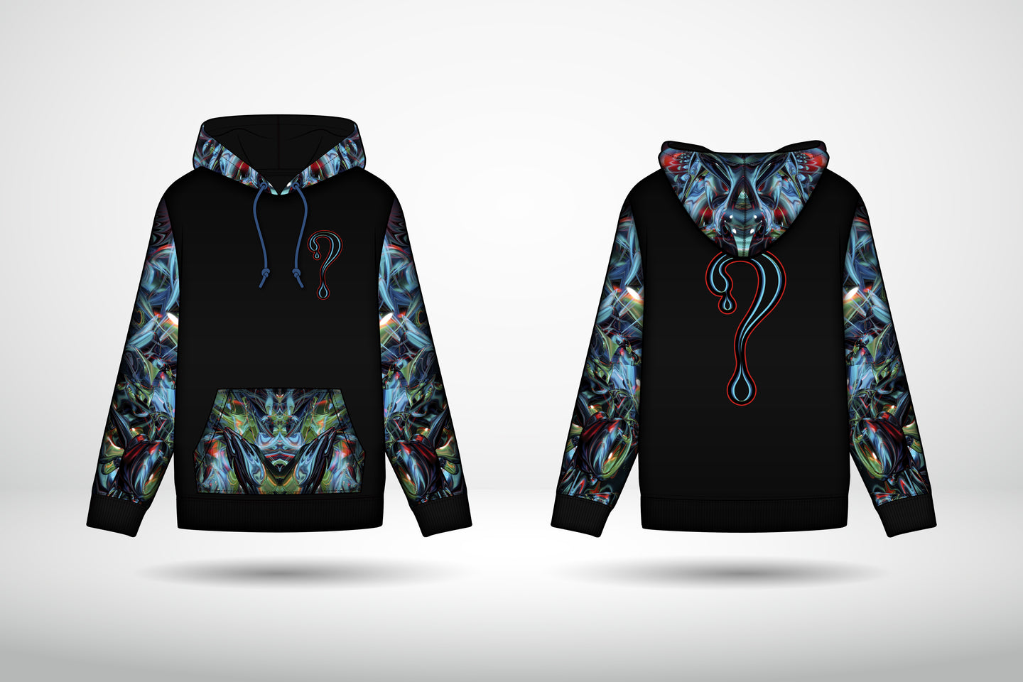 PRE-ORDER: Suwampee Dripper Hoodie (Zip Up OR Pullover) with Black/Silver Tipped Faux Fur in the hood