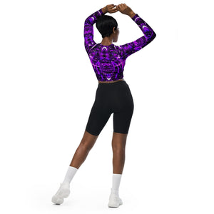 Purple Portal Long Sleeve Crop Top