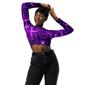 Purple Portal Long Sleeve Crop Top