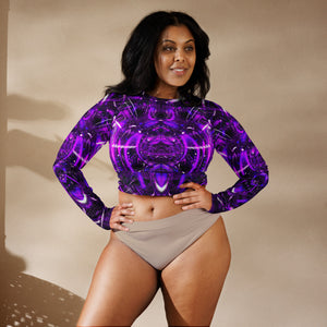 Purple Portal Long Sleeve Crop Top