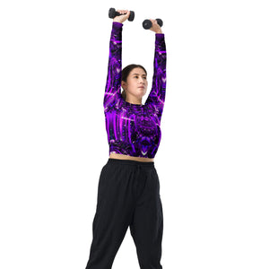 Purple Portal Long Sleeve Crop Top