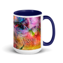 Psychedelic Circus Mug with Golden Yellow Interior and Handle