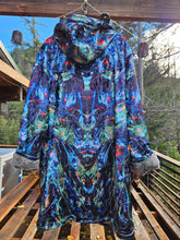 Suwampee Crushed Velvet Cloak with Olive Green Gray Faux Fur lining