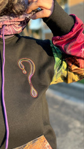 PRE-ORDER: Spectral Evidence Dripper Hoodie (Zip Up or Pullover) with Purple Faux Fur in the hood
