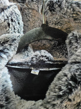 MEDIUM: Vishuddha Banjo Glass Remix Pullover Hoodie with Black silver tipped Faux Fur lined in the hood