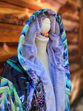 Hypnagogia Crushed Velvet Cloak with Purple Faux Fur