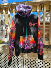 MEDIUM: Isis/Ina May Banjo Glass Remix Pullover Hoodie with Purple Faux Fur lined in the hood