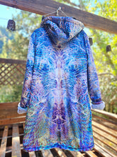 Saphira Crushed Velvet Cloak with Seamfoam Blue Faux Fur lining
