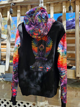 MEDIUM: Isis/Ina May Banjo Glass Remix Pullover Hoodie with Purple Faux Fur lined in the hood