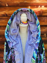 Hypnagogia Crushed Velvet Cloak with Purple Faux Fur