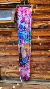 SALE: 16"x72" Psychedelic Circus Satin Charmeuse Scarf