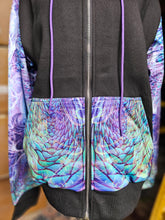 Saphira Zip Up Hoodie with Purple Faux Fur in the hood