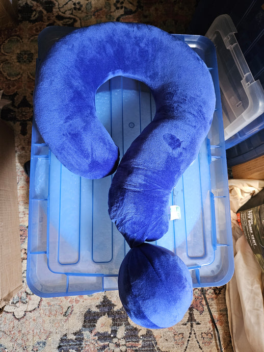 Blue Question Mark Pillow