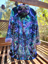 Hypnagogia Crushed Velvet Cloak with Purple Faux Fur