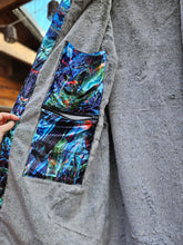 Suwampee Crushed Velvet Cloak with Olive Green Gray Faux Fur lining