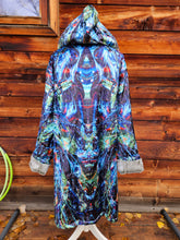 Suwampee Crushed Velvet Cloak with Olive Green Gray Faux Fur lining