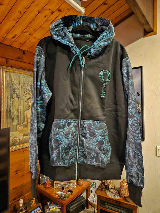 MISPRINTED: LARGE Meganeuropsis ZIP UP with NO Faux Fur in the hood