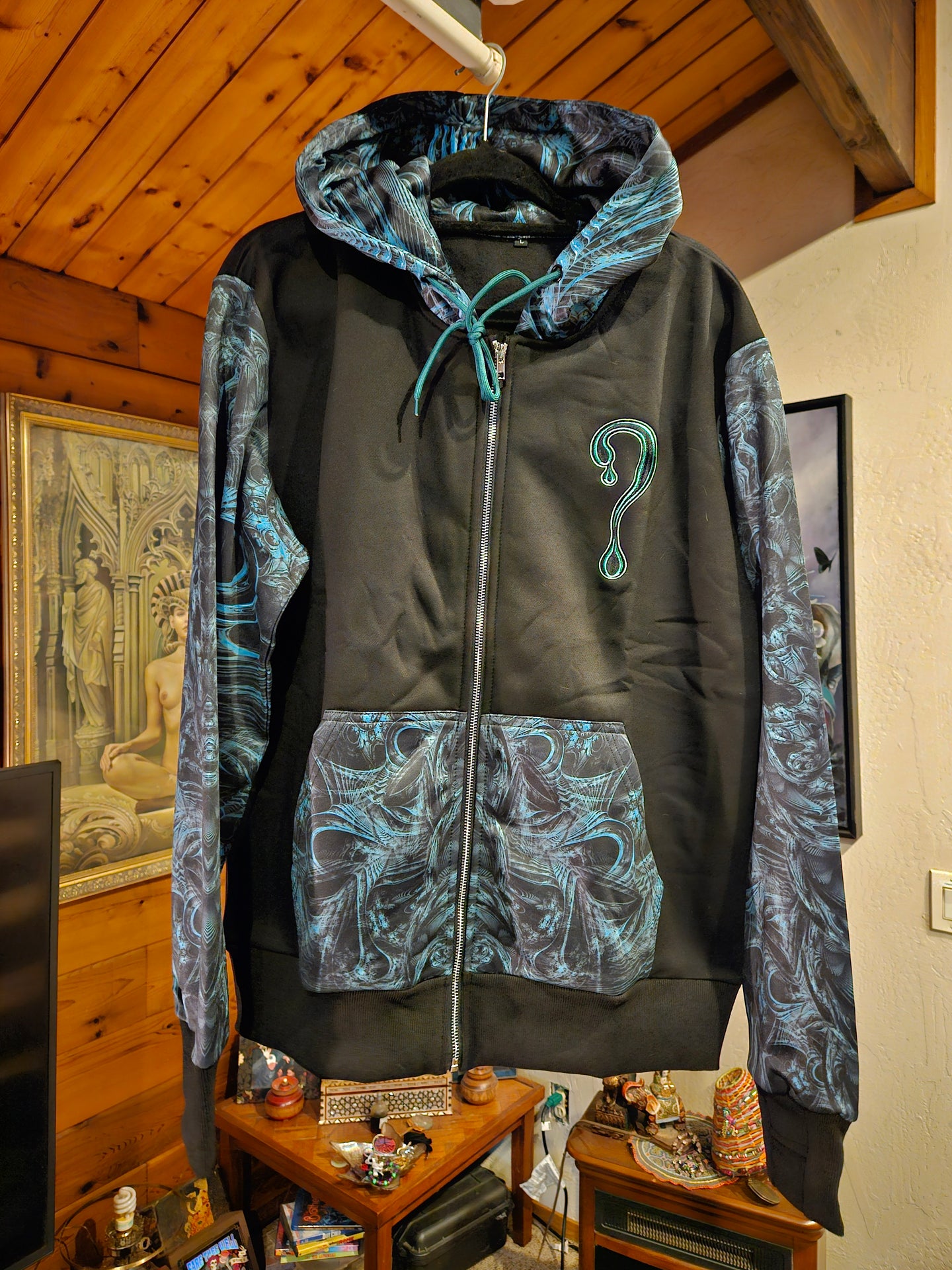 MISPRINTED: LARGE Meganeuropsis ZIP UP with NO Faux Fur in the hood