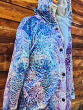 Saphira Crushed Velvet Cloak with Seamfoam Blue Faux Fur lining