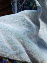 Saphira Crushed Velvet Cloak with Seamfoam Blue Faux Fur lining