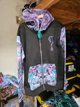 MISPRINT: LARGE: Hypnagogia ZIP UP with Purple Faux Fur in the hood