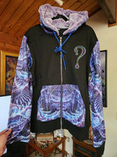 SMALL: Angels Dancing on a Pin ZIP UP with Purple Faux Fur in the hood