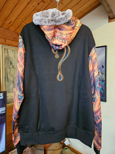 PRE-ORDER: Dragon's Lair Dripper Hoodie (Zip Up OR Pullover) with Brown Faux Fur in the hood