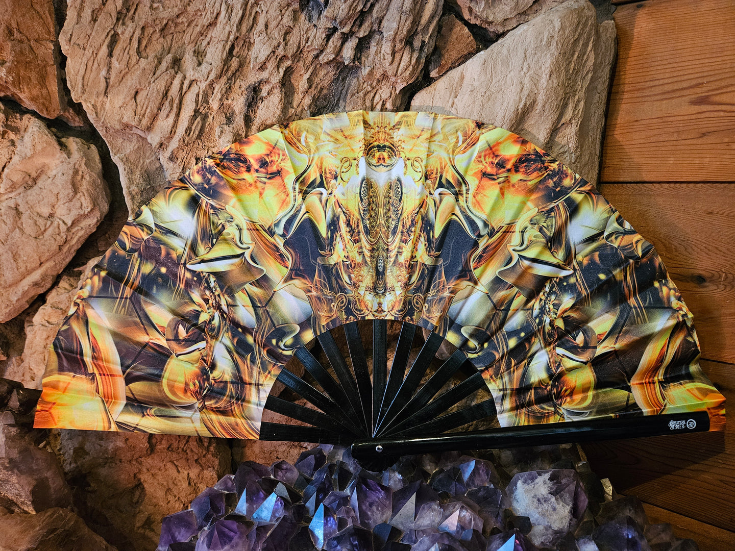 Apis Mellifera UV Reactive Hand Fan