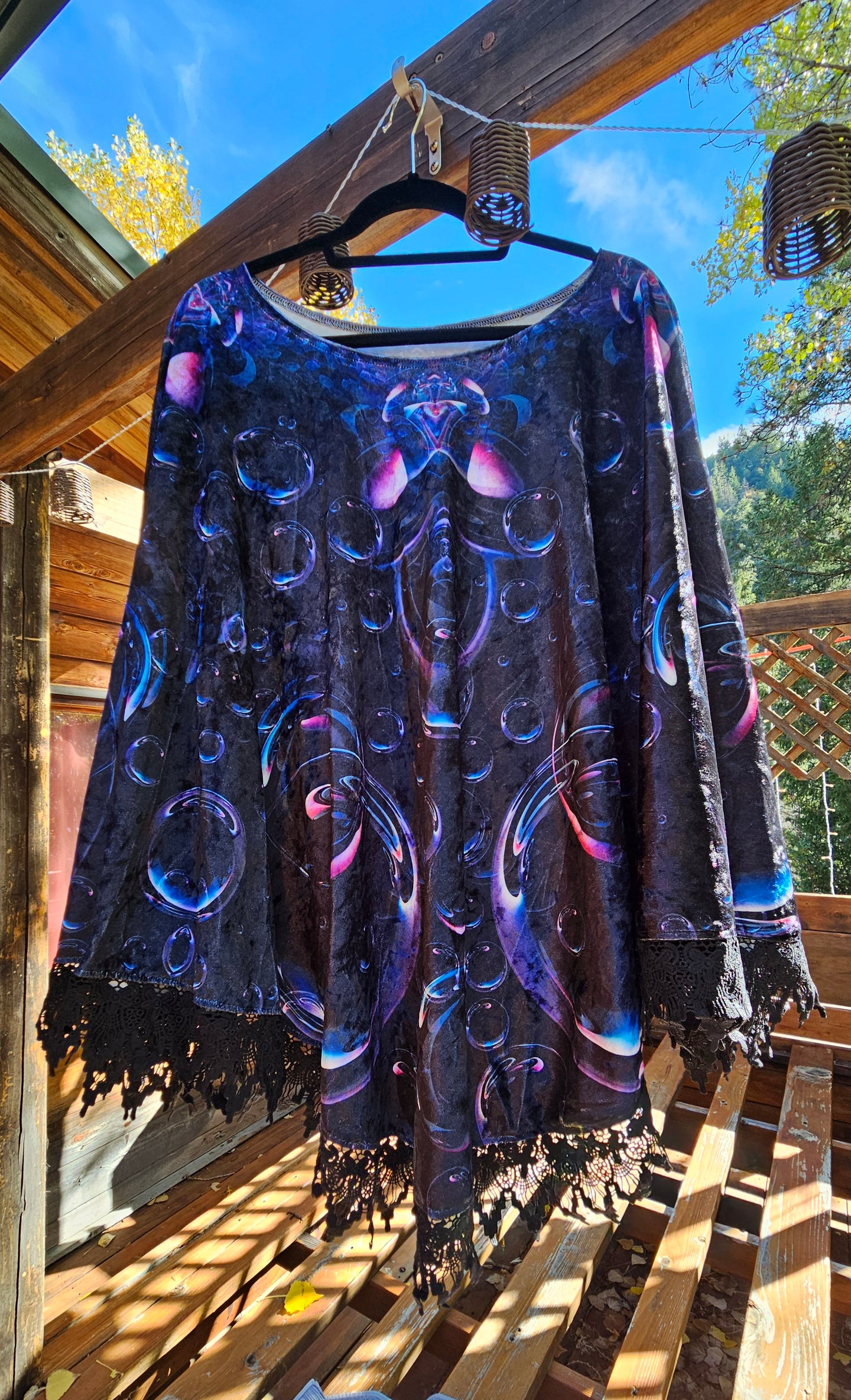 Bubble Control Crushed Velvet Pullover Shawl