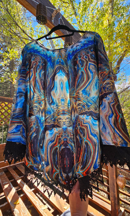 Alien Flower No. 2 Crushed Velvet Pullover Shawl