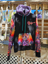 MEDIUM: Isis/Ina May Banjo Glass Remix Pullover Hoodie with Purple Faux Fur lined in the hood