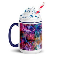 Psychedelic Circus Mug with Golden Yellow Interior and Handle