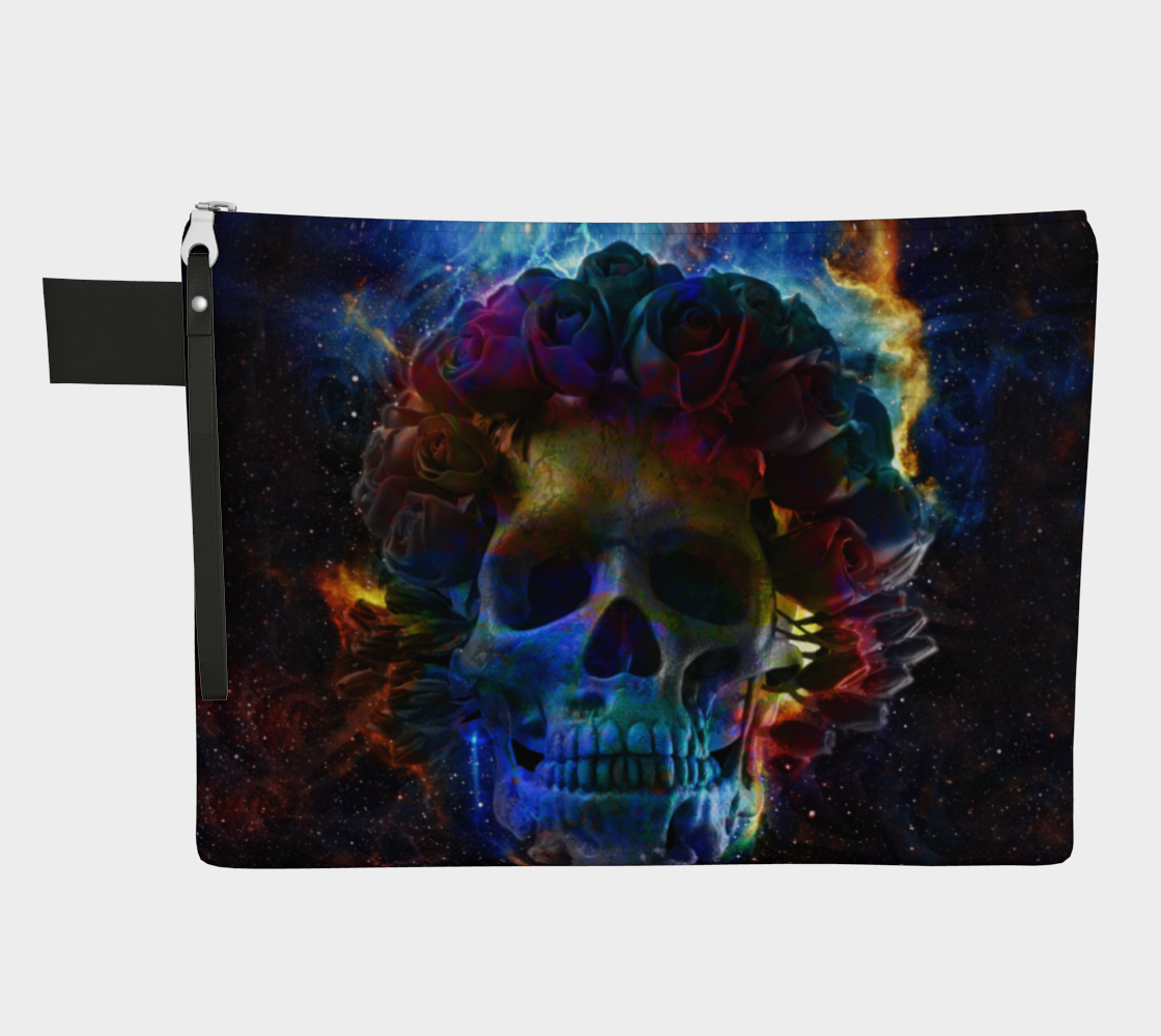 LADY WITH ROSES ZIPPER POUCH