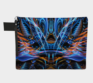 SOUND WAVES OVER DARK ZIPPER POUCH