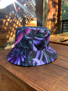 THRESHOLD CONSCIOUSNESS AND PURPLE PORTAL DARK BUCKET HAT