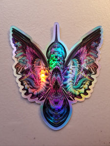 HUMMINGBIRD HOLOGRAPHIC DIE CUT STICKER