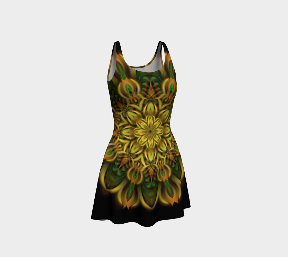 Alien Sunflower Flare Dress