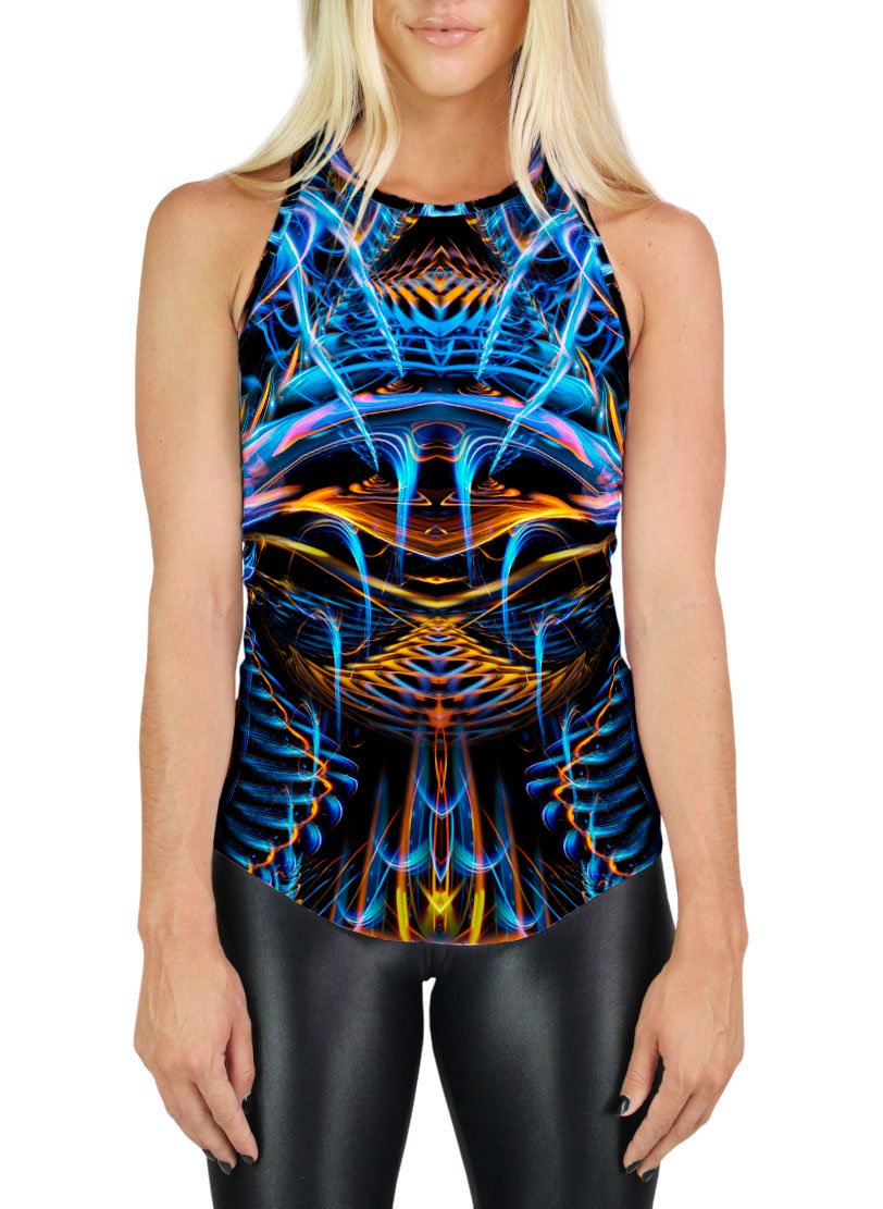 SOUND WAVES OVER DARK RACERBACK TANK