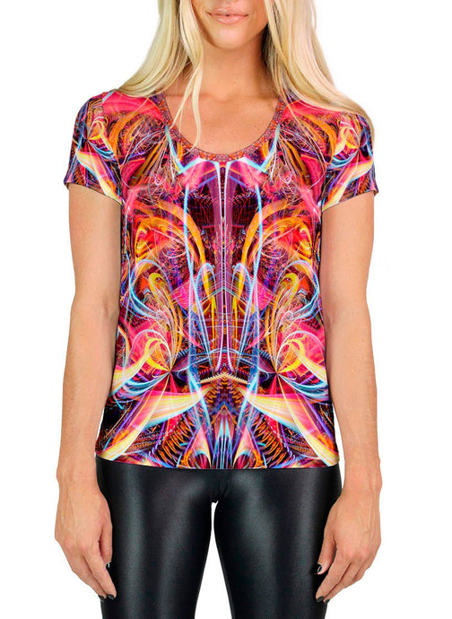 TRIPPING THE LIGHT FANTASTIC SCOOP NECK T-SHIRT