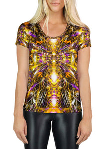 DIAMONDS AND THUNDERBOLTS SCOOP NECK T-SHIRT