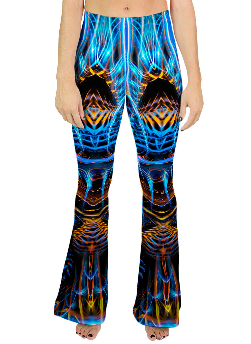 Sound Waves Over Dark Bell Leggings