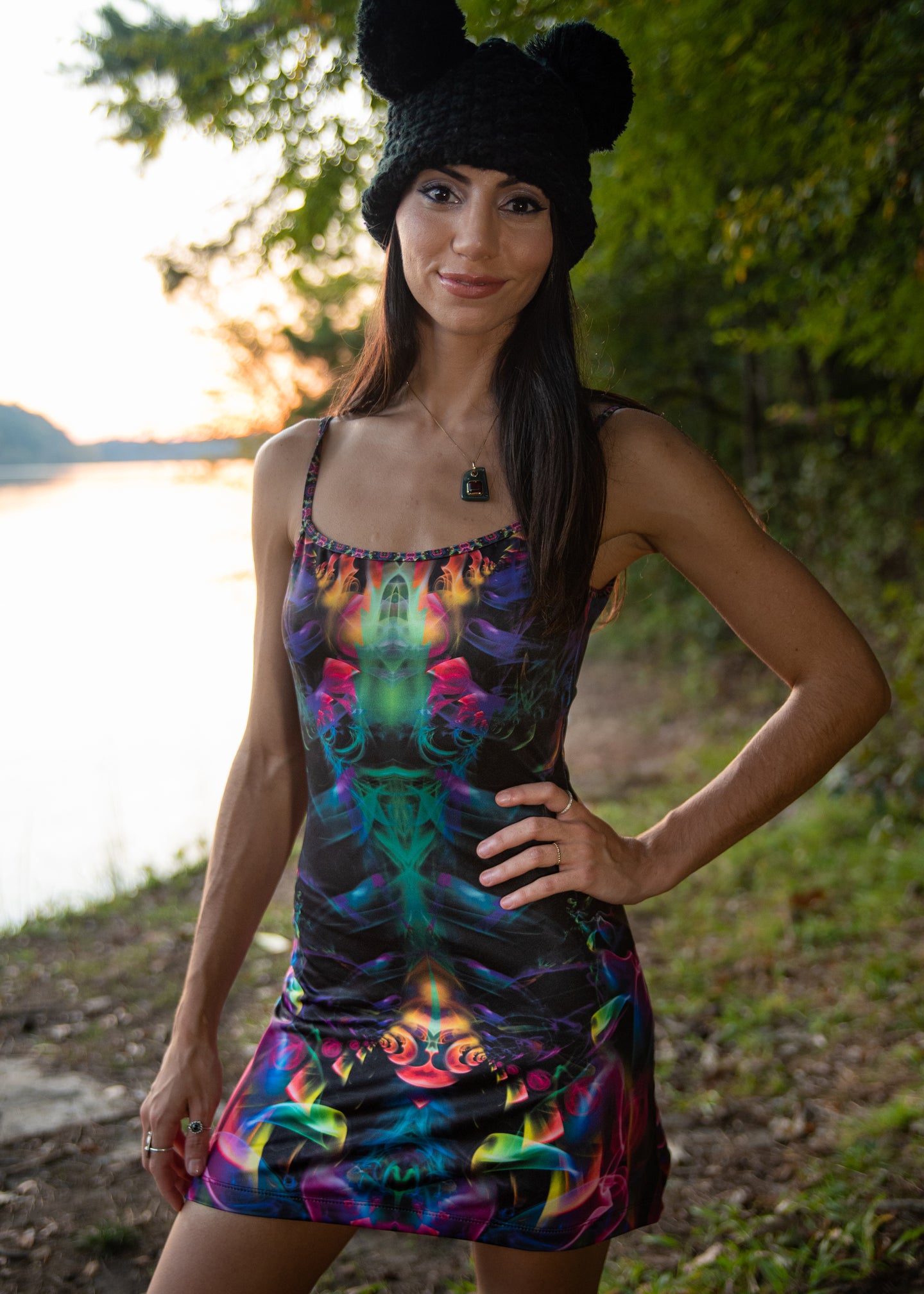 RAINBOW SMOKE MINI DRESS