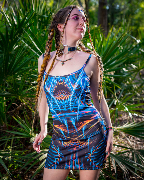 SOUND WAVES OVER DARK MINI DRESS
