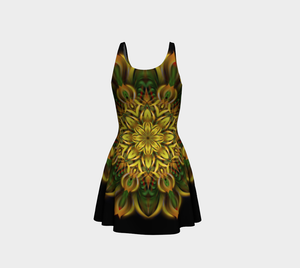 Alien Sunflower Flare Dress