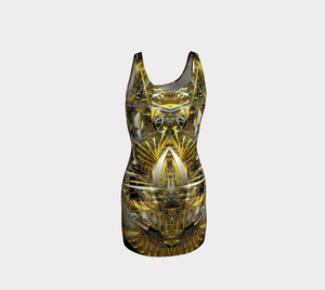 Golden Lotus Bodycon Dress