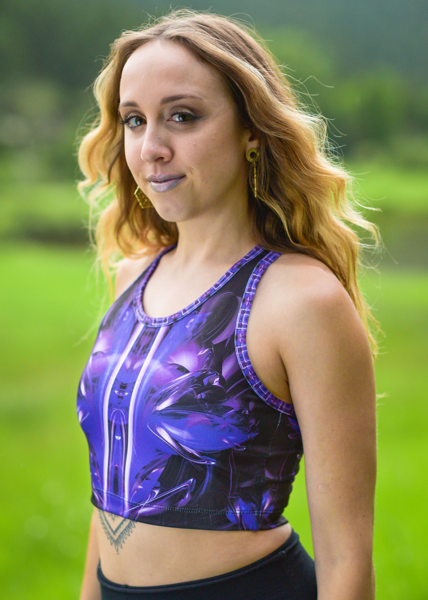 PURPLE ALIEN RACERBACK CROP